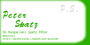 peter spatz business card